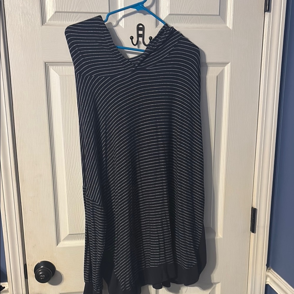 Chic Soul Black and White Striped Hoodie